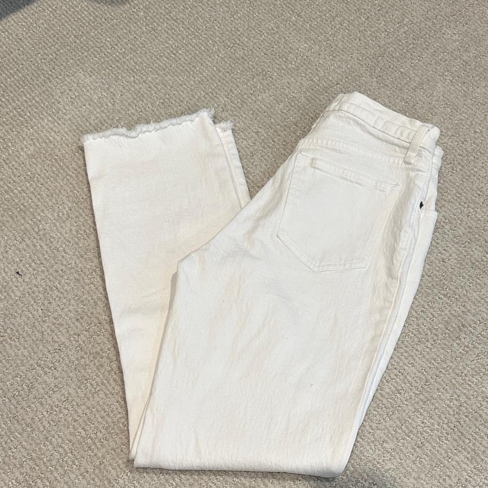Abercrombie & Fitch White Straight-Leg 90s High Rise Jeans